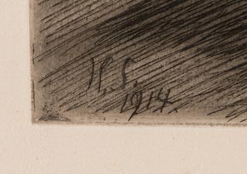 HUGO SIMBERG, etching, signed and dated 1914 in the plate.