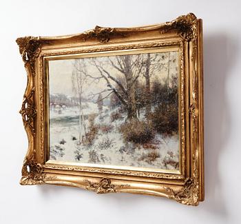 Anshelm Schultzberg, Winter landscape at dusk.