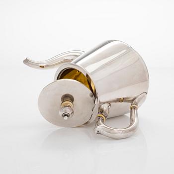 A 19th-century parcel-gilt silver teapot, maker's mark of Johan Heinoin, Saint Petersburg 1878.
