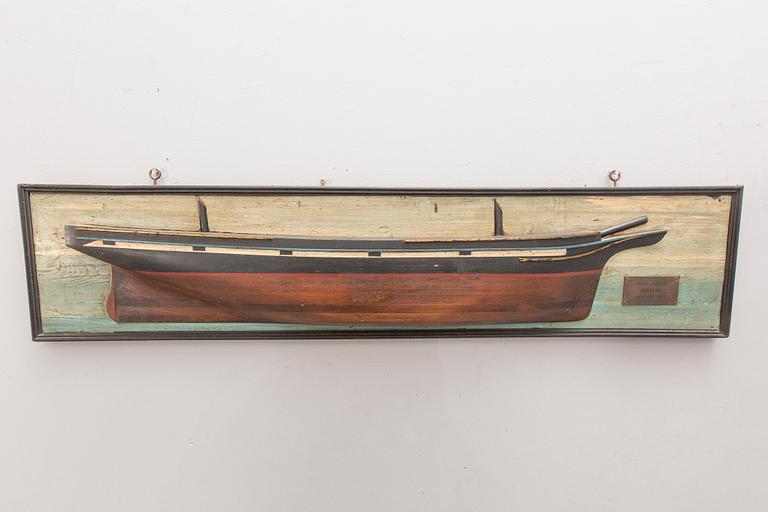 A half hull model of the iron barque Ariadne built in London 1857, 20th Century.