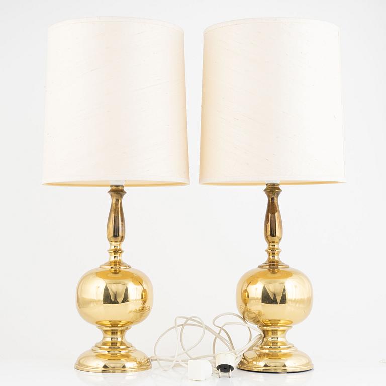 Table lamps, a pair, Aneta, Växjö, second half of the 20th century.