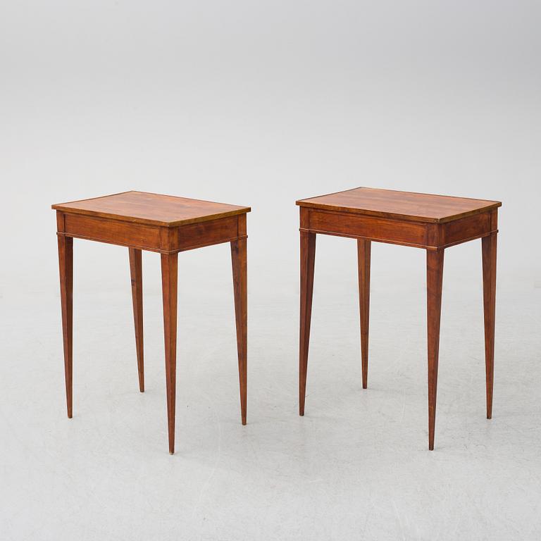 A pair of Swedish Empire tables. First half of the 19th century.