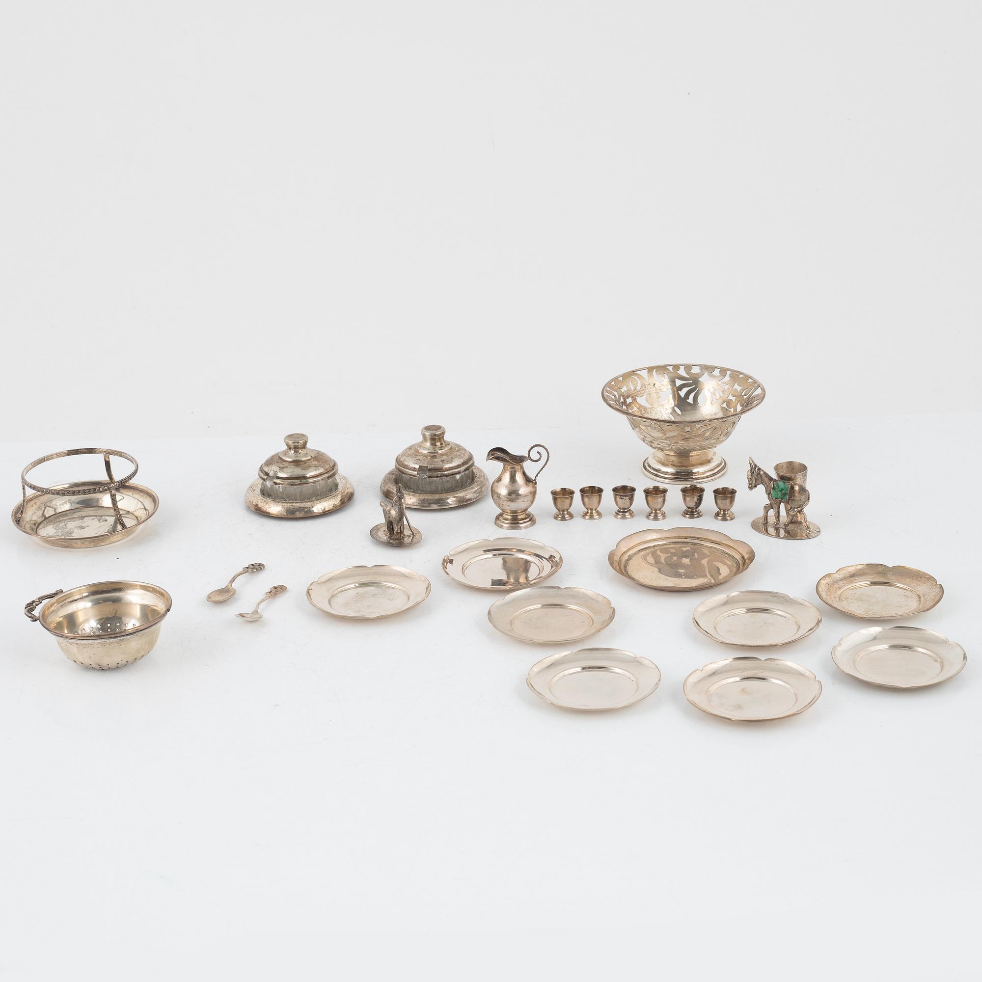 Parti silver, miniatyrer, 16 delar, Colombia, 1900-tal.