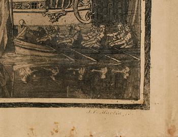 LOUIS JEAN DESPREZ, efter, akvatint, 1700-tal.
