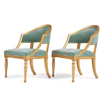 51. A pair of late Gustavian armchairs attributed to E Öhrmark.