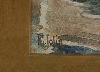 ELLEN JOLIN, akvarell, signerad.