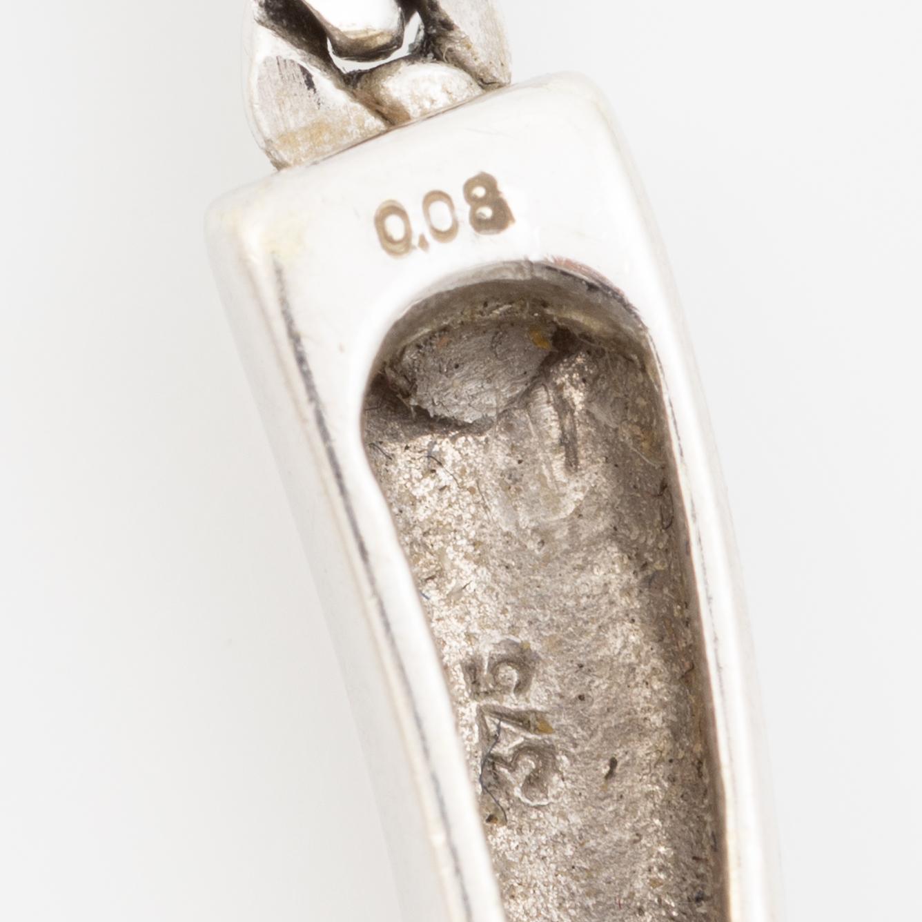 Necklace 9K white gold with brilliant-cut diamonds.