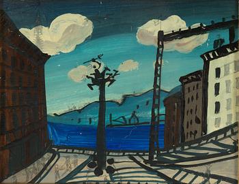 Roland Kempe, mixed media on panel.