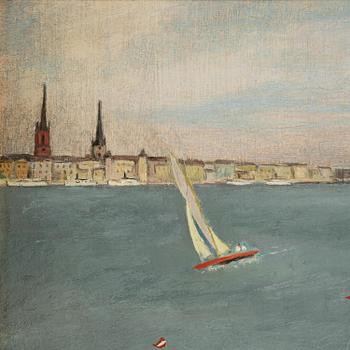 Nils Tydén, Motif from Riddarfjärden with sailing boats.
