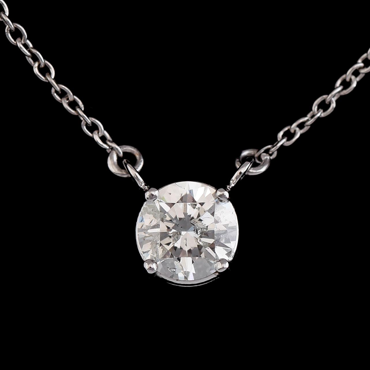 COLLIER, 18K vitguld, briljantslipad diamant ca 0.72 ct.