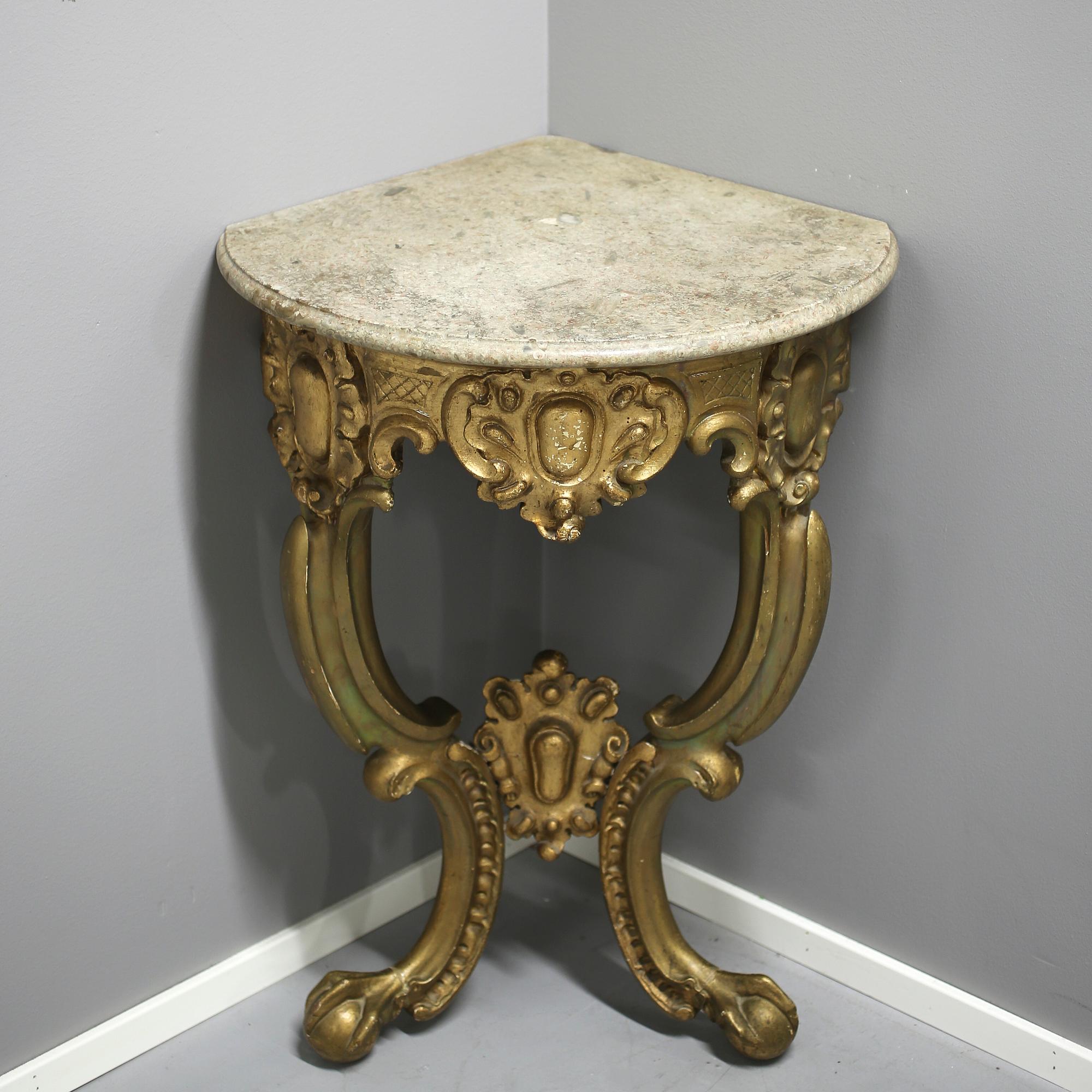 HÖRNKONSOLBORD, ett par, nyrokoko, 1800-talets andra hälft.