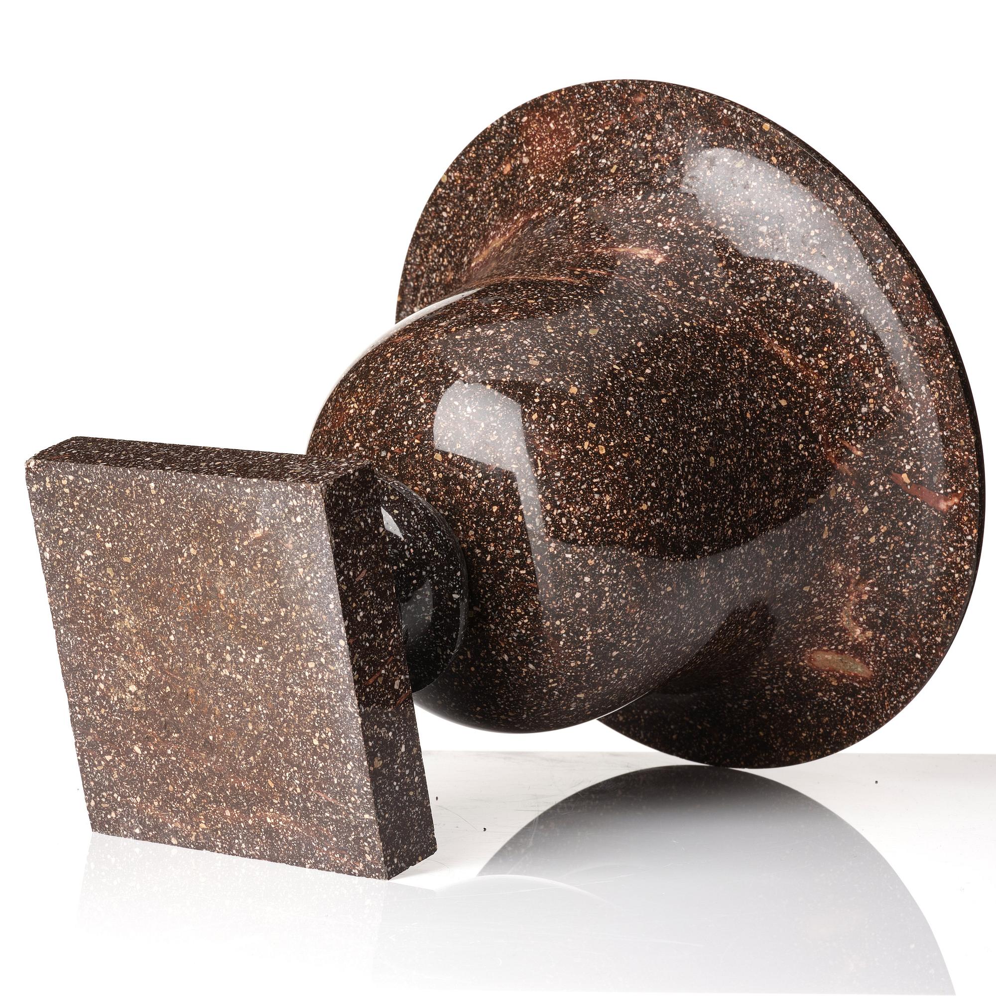 A Swedish early 19th century porphyry urn.