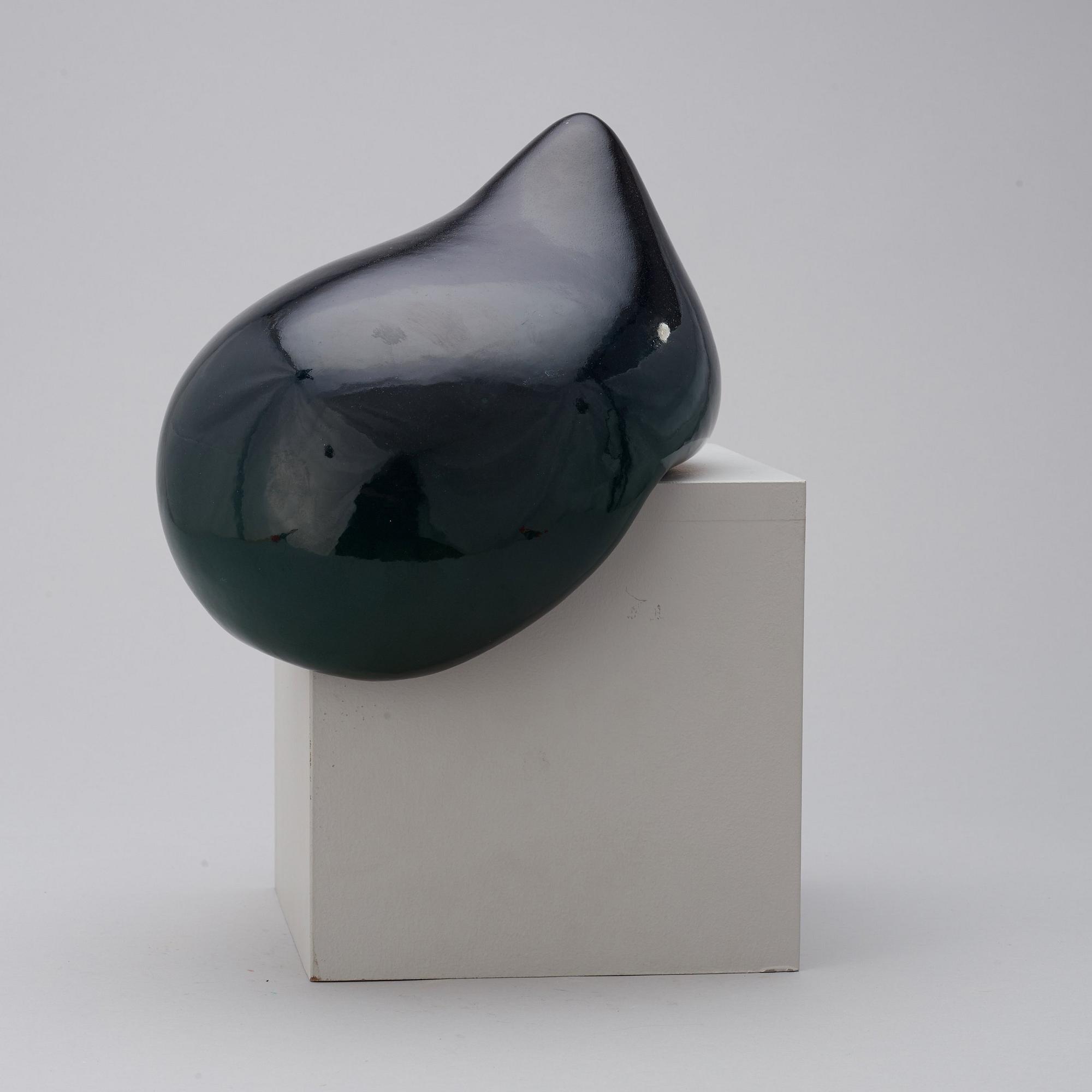 A Hans Hedberg faience sculpture of an oil drop, Biot, France.