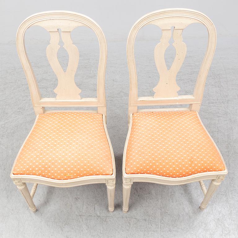 Ten Gustavian style chairs, late 20th Century.