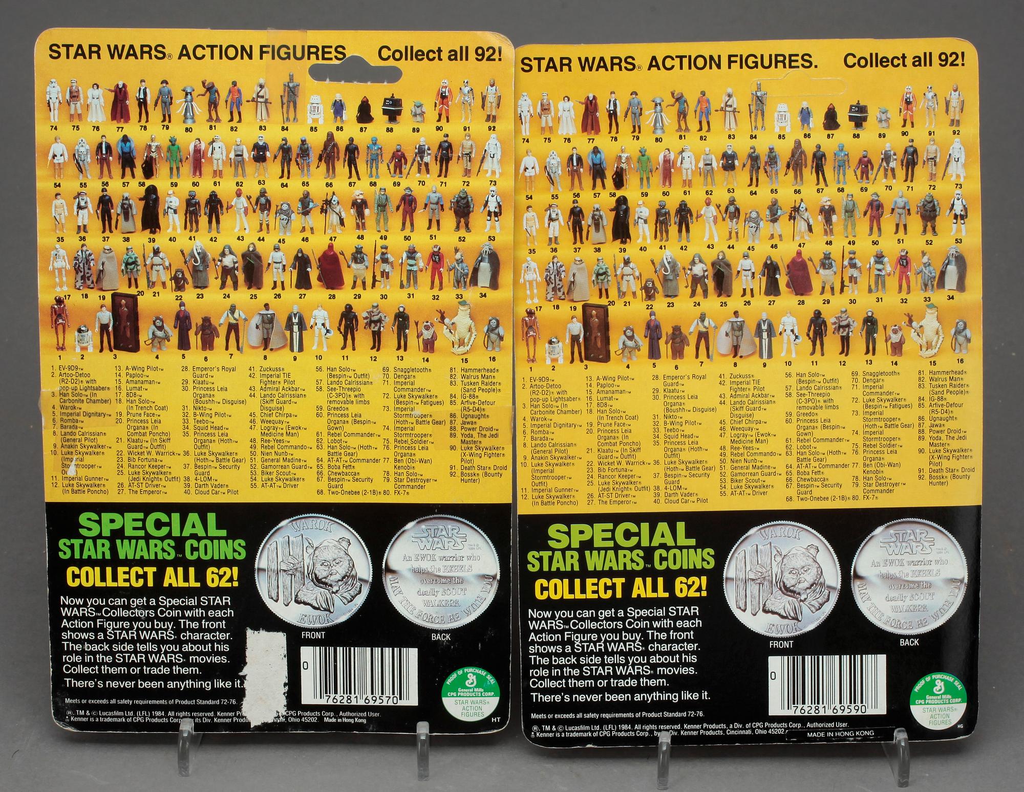 STAR WARS, 5 stycken actionfigurer, Kenner 1984.