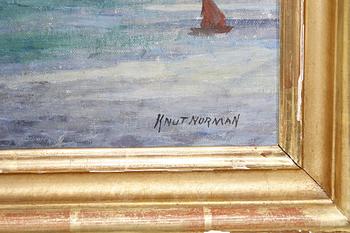 KNUT NORMAN, olja på pannå, sign.