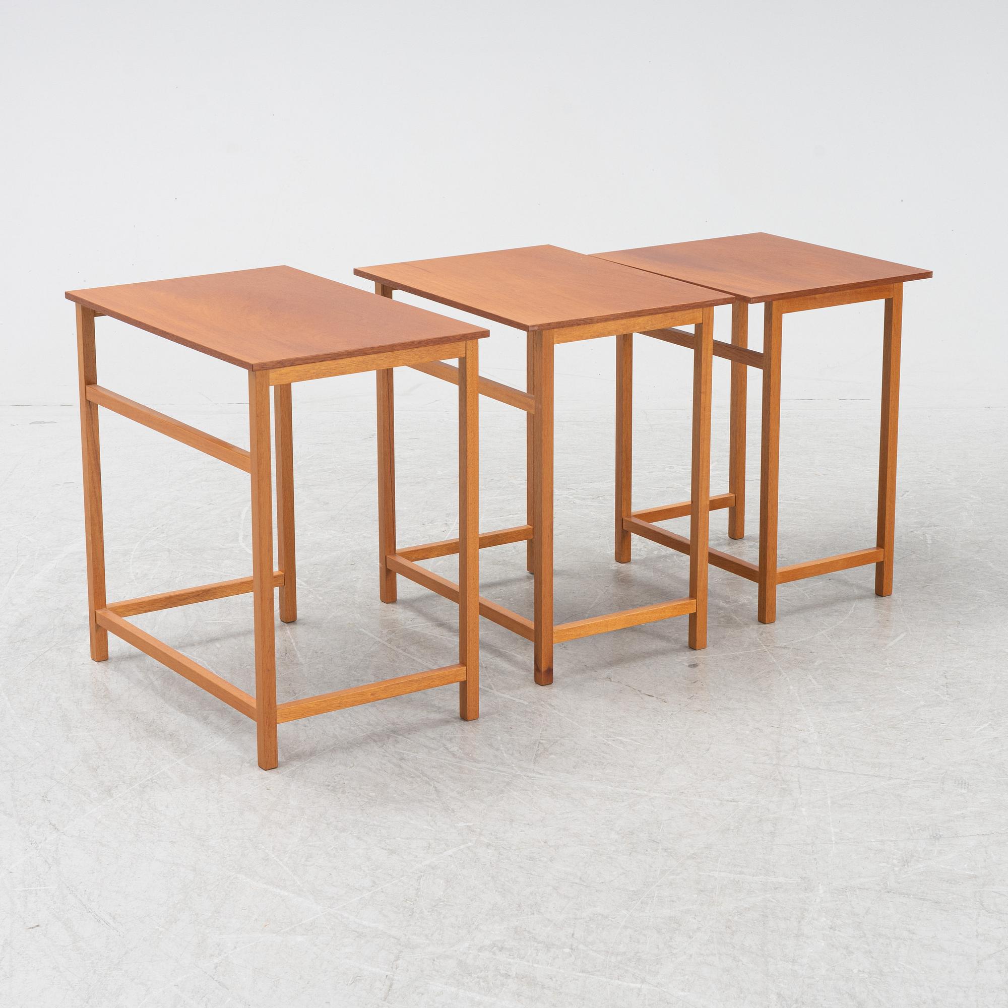 A model 618 mahogany nesting table by Josef Frank for Firma Svenskt Tenn.