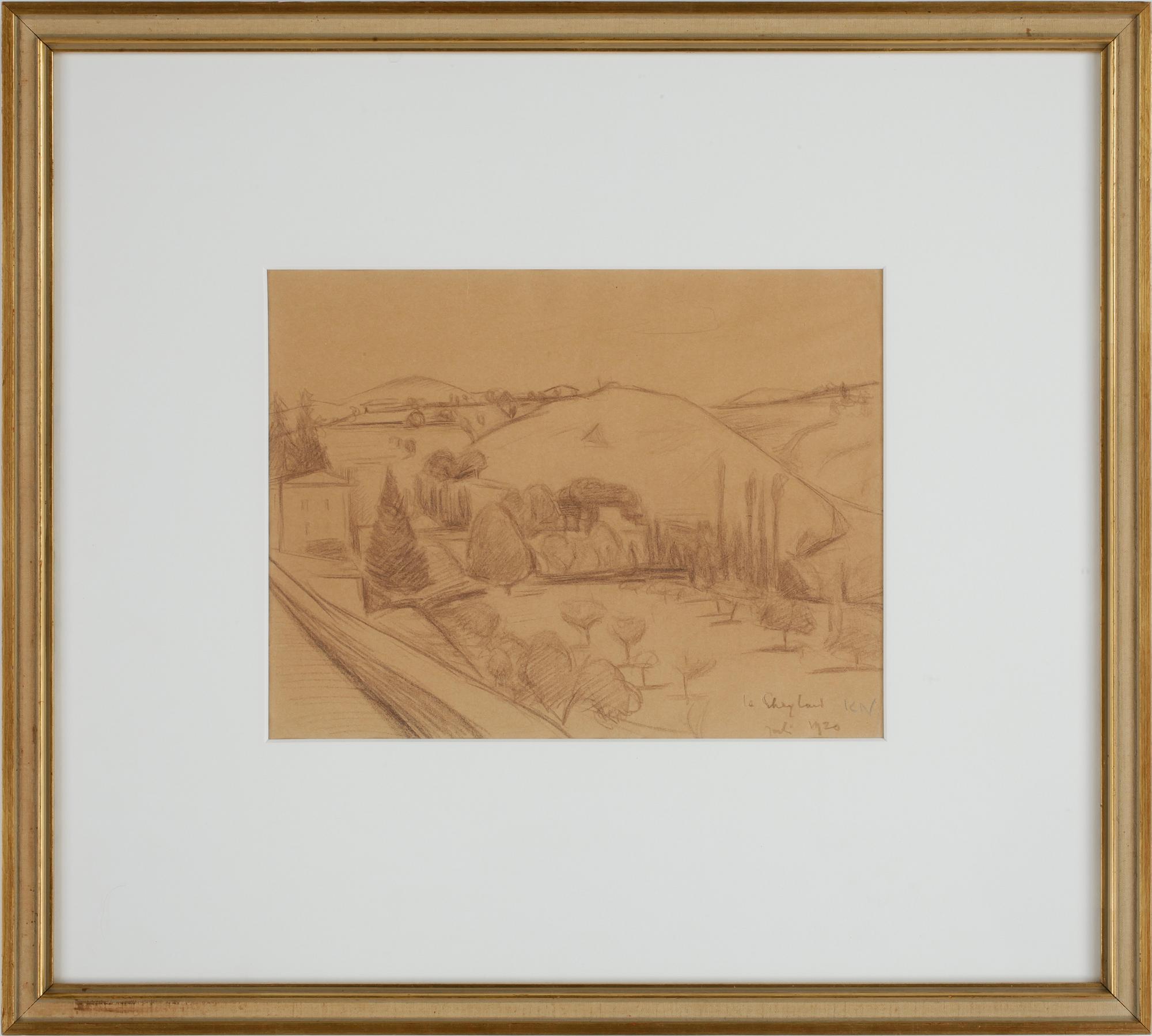 KARL NORDSTRÖM, kolteckning, signerad med initialer, dat 1920.