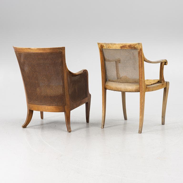 Carl Malmsten, a five piece furniture group, Nordiska Kompaniet, late 1920s.