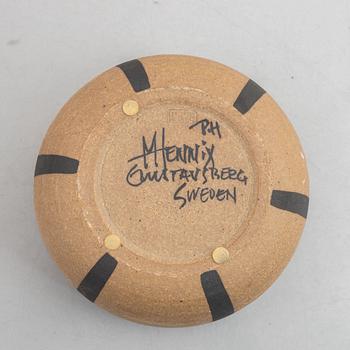 Margareta Hennix, a stoneware vase and bowl, Gustavsberg.