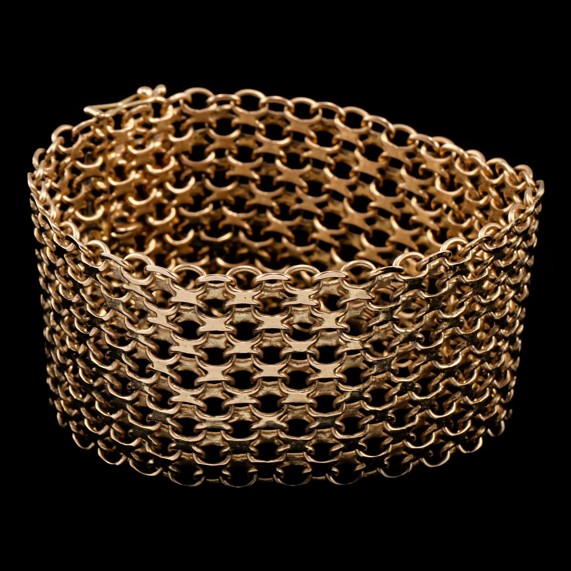ARMLÄNK, 18k guld, Brofod, Falköping, 1964. Vikt 62 g.