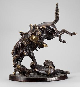SKULPTUR, brons, efter Fredric Remington, 1900-tal.
