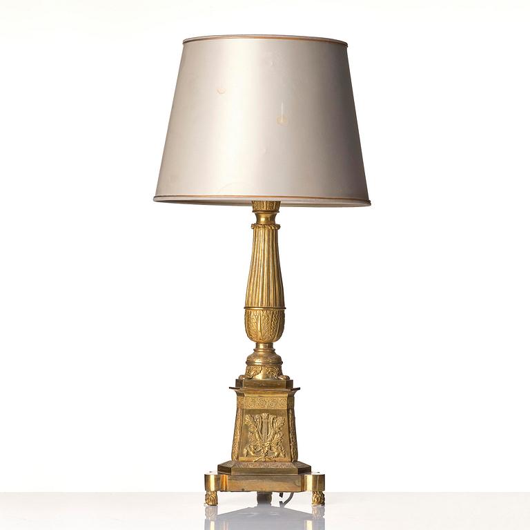 A Russian Empire ormolu lamp, ca 1830's.
