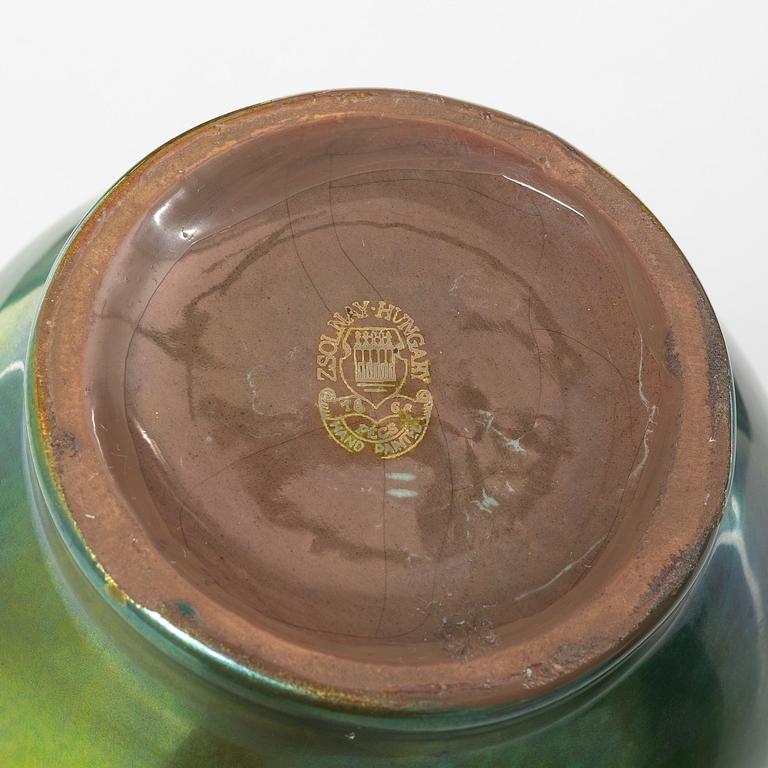 Two earthenware vases, Zsolnay, Hungary.