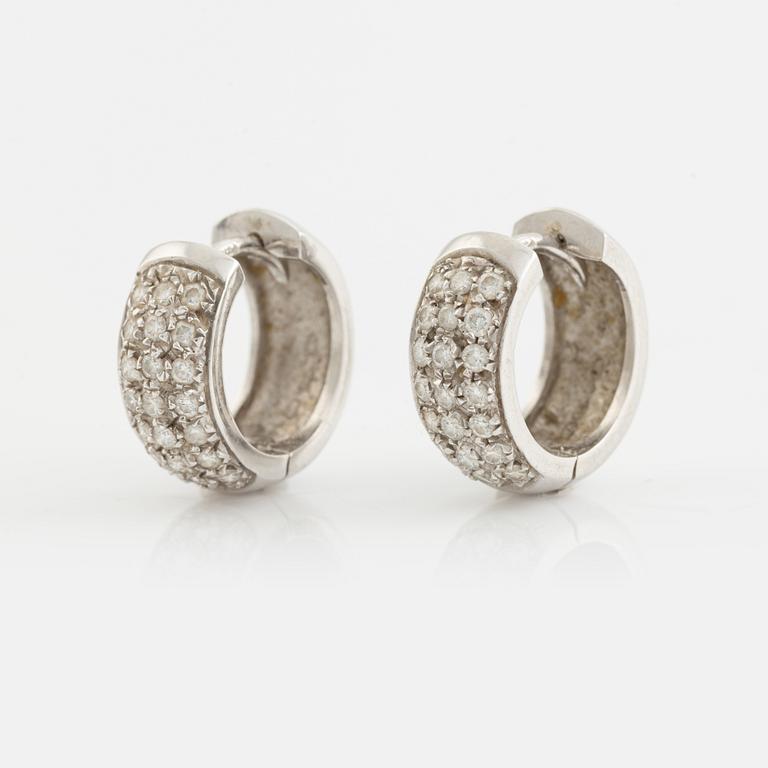 A pair of 18K white gold earrings with diamonds ca. 0.60 ct in total. Finnish import marks 1998.