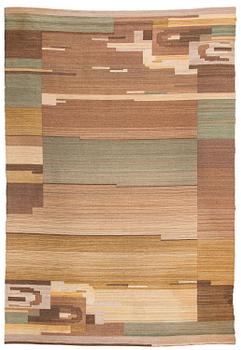 Greta Skogster-Lehtinen, hårgarnsmatta, tillverkare Aaltonens Mattväveri, Kiikka 1930-tal. Ca 363 x 250 cm.