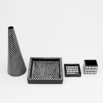 PARTI STENGODS, 4 delar, "Domino", Stig Lindberg, Gustavsberg.