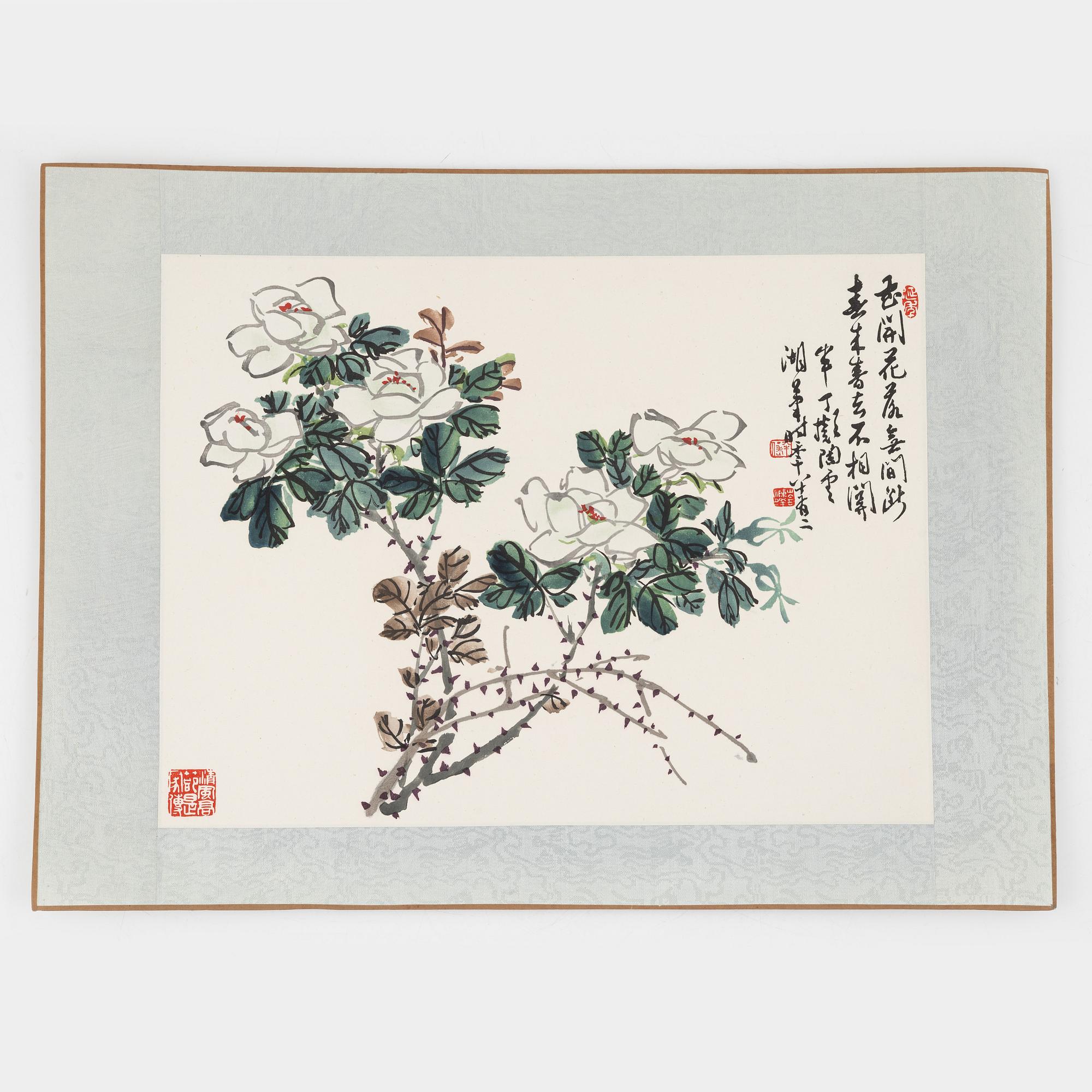 Chen Bading, after, four woodblock prints, 20th century.