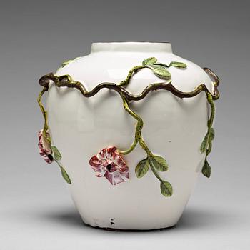 302. A Swedish Marieberg faience vase, dated 1772.