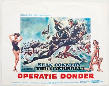 Filmaffisch James Bond "Operatie donder" (Thunderball), Belgien 1965.