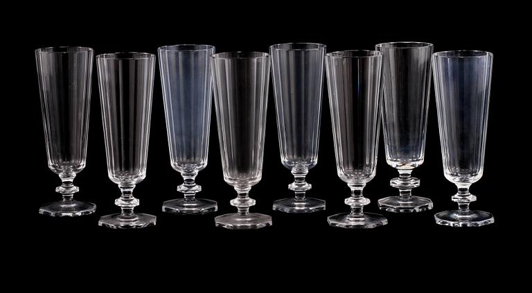 CHAMPAGNEGLAS, 8 st, "Karlberg", Elis Bergh, Kosta Boda, 1900-talets andra hälft.
