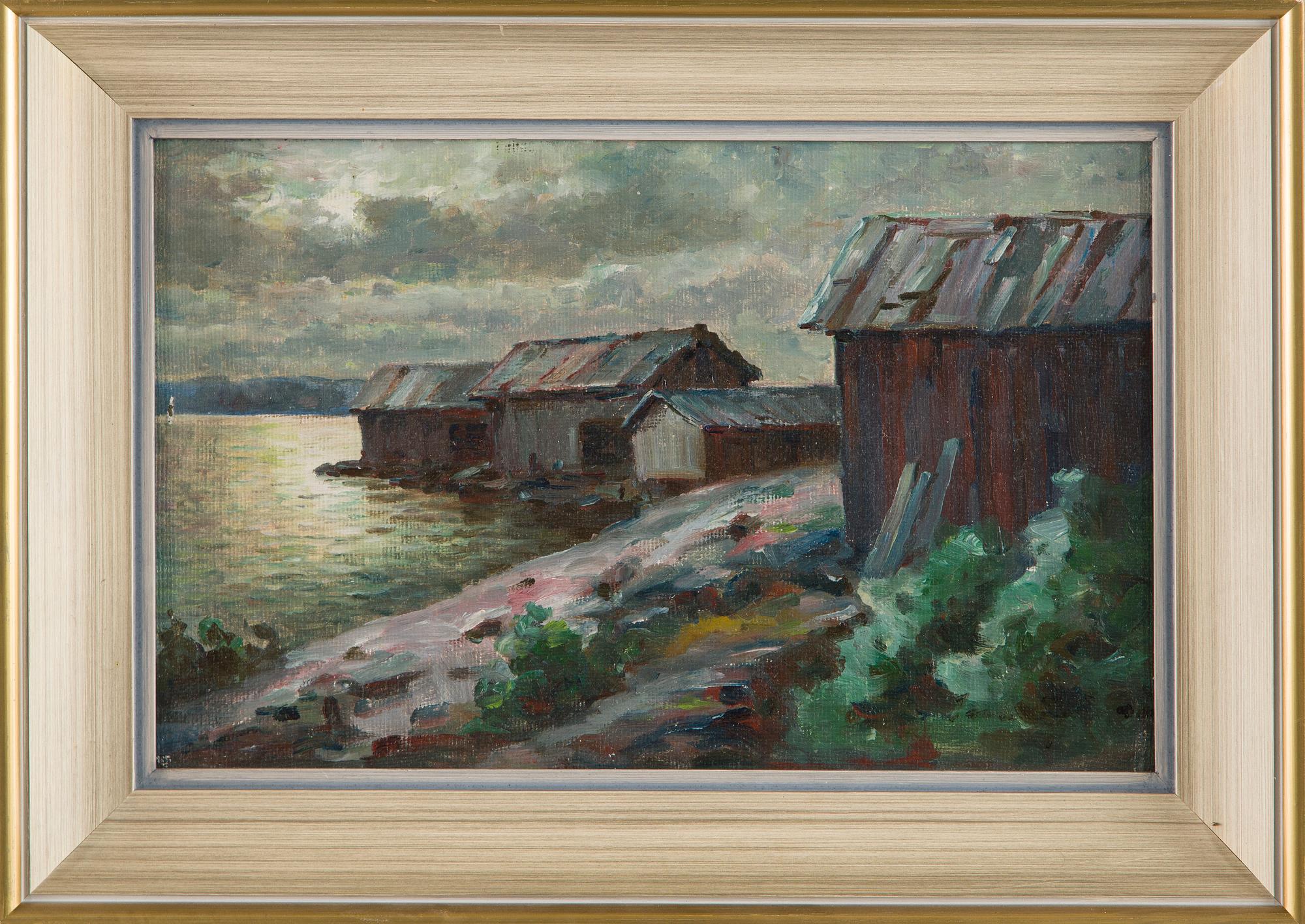 Ina Sjöström, Båthus vid stranden.