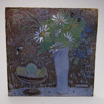 A stoneware relief signed Rut Bryk -46.