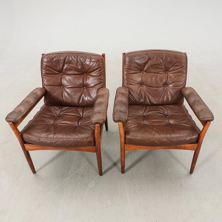 Armchairs, a pair by Göte Möbel, Nässjö, 1960s/70s.