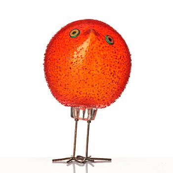 Alessandro Pianon, a 'Pulcino' glass sculpture of a bird, Vistosi, Murano, UItaly 1960s.
