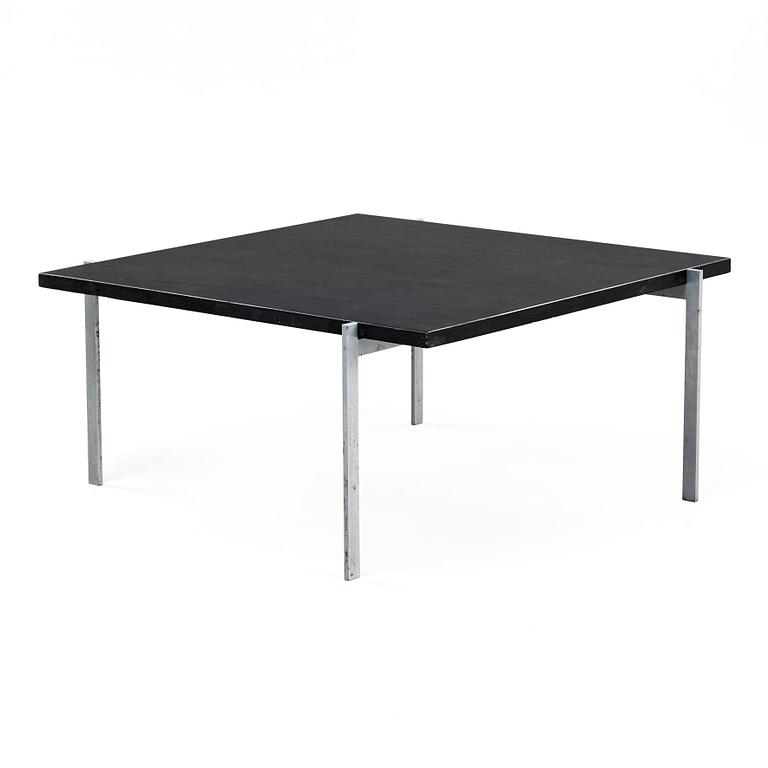 Poul Kjaerholm, a 'PK-61' steel and black stone top table, E Kold Christensen, Denmark 1960's.