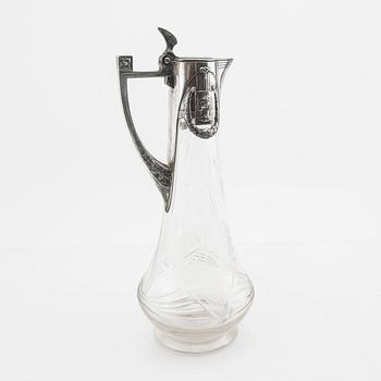 A decanter art nouveau, epns, WMF (Württembergische Metallwarenfabrik), circa 1900.