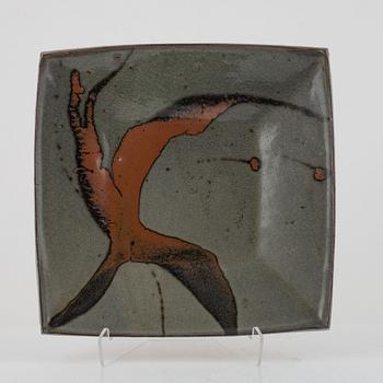 Shoji Hamada, in the manner of, glazed stoneware dish, 20th century.