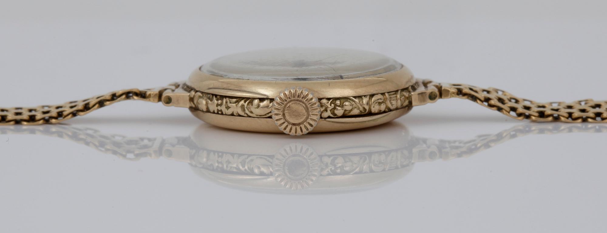 Damarmbandsur, 18 k guld, Moeris, Tot vikt ca 16,6 gram.