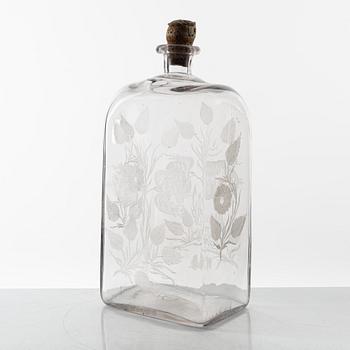 An engraved vodka bottle, later part of the 19th century.