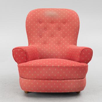 Carl Malmsten, a "Jättepaddan" armchair, Sweden,mid20th century.