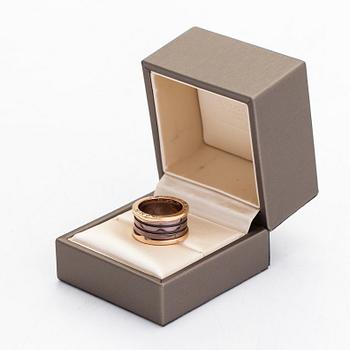 Bulgari, a "B.zero1" ring, 18K rose gold and bronze cermet.