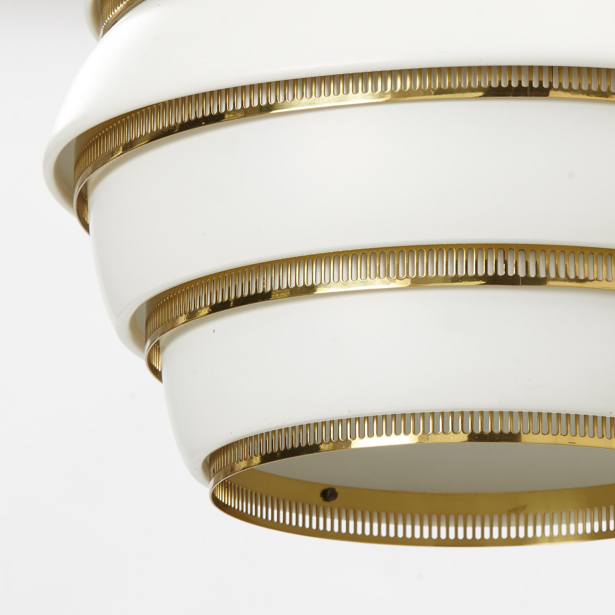 Alvar Aalto, a model A331, "Beehive" ceiling lamp, Valaisinpaja, Finland.