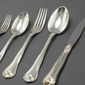 A set of silverware of 66 pcs with Swedish import markings.