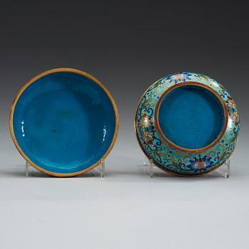 A cloisonné box with cover, Qing dynasty.