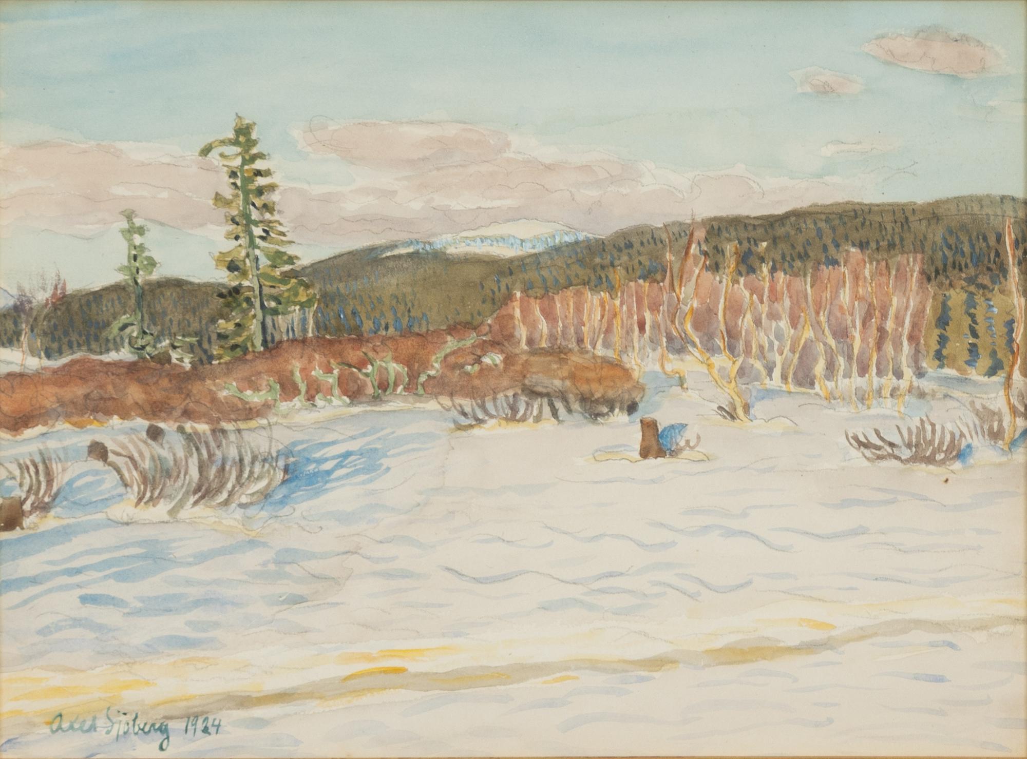 Axel Sjöberg, akvarell, signerad och daterad 1924.